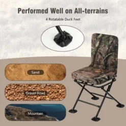 Costway Folding Silent Swivel Blind 360°Swivel Hunting Chair W/All-terrain Foot Pads -OUTSUNNY Sales GUEST 6fd5543b beba 4183 983c 5ca8f3d01f6e