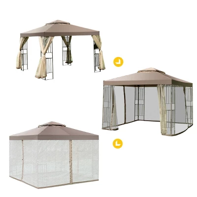 Costway Outdoor 10'x10' Gazebo Canopy Shelter Awning Tent Patio Screw-free Structure Garden 7 Costway Outdoor 10'x10' Gazebo Canopy Shelter Awning Tent Patio Screw-free Structure Garden - Image 5