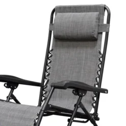 Caravan Canopy Infinity Zero Gravity Steel Frame Patio Deck Chair, Grey (Pair) -OUTSUNNY Sales GUEST 759d7771 fee7 4a43 abf4 9f80fedd816e