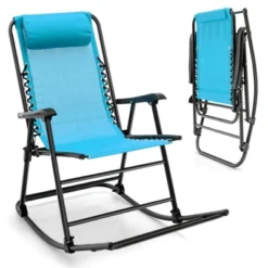 Costway Patio Camping Rocking Chair Folding Rocker Footrest Lightweight Outdoor RedNavyBeigeGreyBlue -OUTSUNNY Sales GUEST 76b72353 dbf1 4d98 9c58 e10172876167