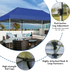 Costway 10'x20' Pop Up Canopy Tent Folding Heavy Duty Sun Shelter Adjustable W/Bag -OUTSUNNY Sales GUEST 76b7b2bd 2cf3 477f 84c7 5e884558030a