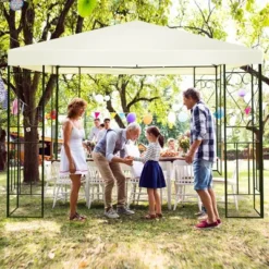 Costway 10'x10' Patio Gazebo Canopy Tent Steel Frame Shelter Patio Party Awning -OUTSUNNY Sales GUEST 77cbaf44 9742 43f5 b83b 10b25aead731