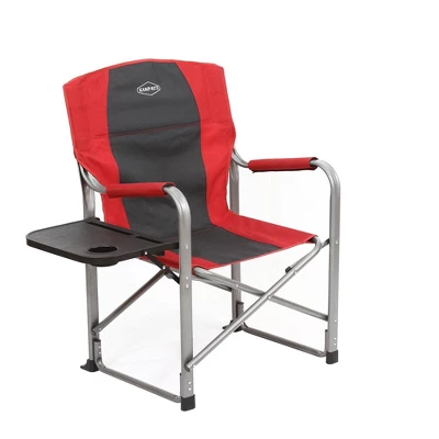 Kamp-Rite Foldable Oversized Padded Lightweight Director's Lawn Chair W/Side Table And Cupholder, Red (2 Pack) 4 Kamp-Rite Foldable Oversized Padded Lightweight Director's Lawn Chair W/Side Table And Cupholder, Red (2 Pack) - Image 2
