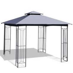 Tangkula 2-Tiers 10'x10' Outdoor Canopy Gazebo Heavy-Duty Steel Frame Party Patio Large Canopy L-Shaped Gazebo Beige/Grey -OUTSUNNY Sales GUEST 7e396e01 14b4 43ba 8b4a 3403f2167264