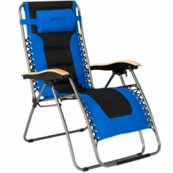 Costway 2PCS Folding Zero Gravity Chair Padded Lounge Chair W/ Beech Armrests Turquoise/Blue/Grey -OUTSUNNY Sales GUEST 7e4808ec 03e9 4a71 bd76 3015fc707349