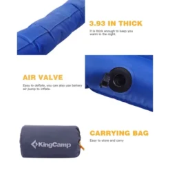 KingCamp Extra Thick 3.93" Double Sleeping Pad Camping Mattress, 2-Person Lightweight Inflatable Air Mat For Backpacking/Hiking, 76" X 54," Blue -OUTSUNNY Sales GUEST 7ebcfe37 27d4 456f 8b01 9b6476114fd5