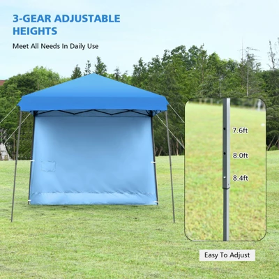 Costway 10ft X 10ft Pop Up Tent Slant Leg Canopy W/ Roll-up Side Wall 5 Costway 10ft X 10ft Pop Up Tent Slant Leg Canopy W/ Roll-up Side Wall - Image 3