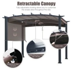 Tangkula Outdoor Retractable Pergola 10 X 10ft Patio Pergola Gazebo Sun Shade Shelter Canopy W/Heavy Duty Steel Frame For Beach -OUTSUNNY Sales GUEST 822771b1 f6ae 473a ba0e 427d31214d87