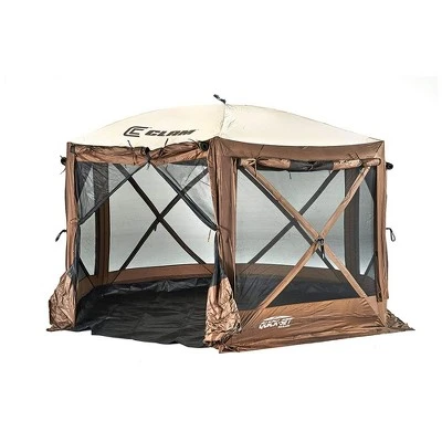 Clam Quick-Set Pavilion Camper 10 X 10 Ft 8 Person Outdoor Tent, Brown (2 Pack) 3 Clam Quick-Set Pavilion Camper 10 X 10 Ft 8 Person Outdoor Tent, Brown (2 Pack)