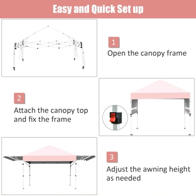 Tangkula 10x17ft Pop Up Canopy 3 Height Adjustment Folding Tent With Roller Bag 7 Tangkula 10x17ft Pop Up Canopy 3 Height Adjustment Folding Tent With Roller Bag - Image 5
