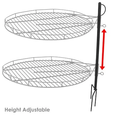 Sunnydaze Decor Sunnydaze Outdoor Heavy-Duty Height-Adjustable Fire Pit Cooking Grill Grate With 360-Degree Rotation - 24" 6 Sunnydaze Decor Sunnydaze Outdoor Heavy-Duty Height-Adjustable Fire Pit Cooking Grill Grate With 360-Degree Rotation - 24" - Image 4