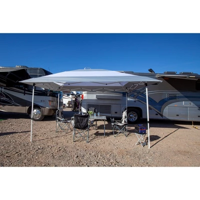 Z-Shade 14 X 10 Foot Prestige Instant Shade Outdoor Canopy Shelter Tent With Reliable Stakes, Steel Frame, And Rolling Bag, Grey & White 6 Z-Shade 14 X 10 Foot Prestige Instant Shade Outdoor Canopy Shelter Tent With Reliable Stakes, Steel Frame, And Rolling Bag, Grey & White - Image 4