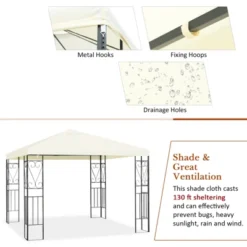 Tangkula 10'x10'Outdoor Canopy Gazebo Art Steel Frame Party Patio Large Canopy Gazebo -OUTSUNNY Sales GUEST 88843ff5 43d8 4cb2 bf30 2802ed1e3ebe