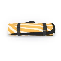 Little Dean Yellow Mustard Boho Stripe Picnic Blanket - Deny Designs
