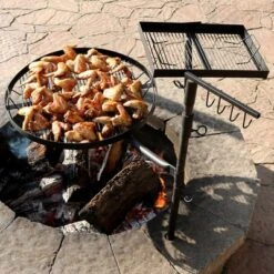 Sunnydaze Decor Sunnydaze Outdoor Camping Or Backyard Steel Adjustable Cooking Grilling Fire Pit BBQ Stake With 2 Swivel Swing Grates -OUTSUNNY Sales GUEST 8a8f36dd ba37 4d75 a752 d15a59d12cff