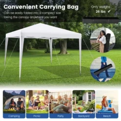 Costway Patio 10x10ft Outdoor Instant Pop-up Canopy Folding Sun Shelter Carry Bag Navy/Grey/White -OUTSUNNY Sales GUEST 8c14ee0e e06e 4dcd b2d7 e942817e4546