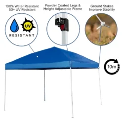 Emma And Oliver 8'x8' Weather Resistant, UV Coated Pop Up Canopy Tent With Reinforced Corners, Height Adjustable Frame And Carry Bag -OUTSUNNY Sales GUEST 8da0308f a9ee 401d a3b4 f883ab16525b