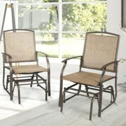 Costway 2PCS Patio Swing Single Glider Chair Rocking Seating Steel Frame Garden Brown 13 Costway 2PCS Patio Swing Single Glider Chair Rocking Seating Steel Frame Garden Brown -OUTSUNNY Sales GUEST 8e74b587 ae9c 46bc 9c22 78ba528576d0