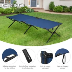 Costway Folding Camping Cot & Bed Heavy-Duty For Adults Kids W/ Carrying Bag 300LBS Blue -OUTSUNNY Sales GUEST 913b782f f95f 4f74 8f87 b84dda05ebf3