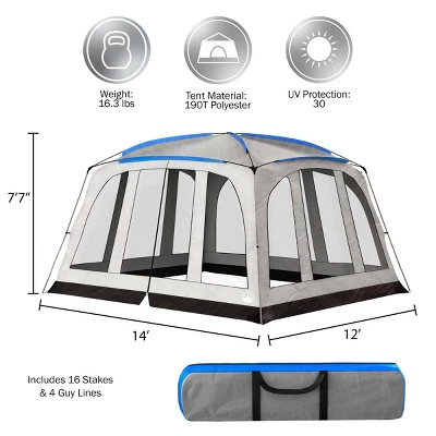 Screened-In Outdoor Canopy Tent – 14 X 12 Pop Up Shelter With Mosquito And UV Protection For Camping Or Backyard – Screen House By Wakeman Outdoors 3 Screened-In Outdoor Canopy Tent – 14 X 12 Pop Up Shelter With Mosquito And UV Protection For Camping Or Backyard – Screen House By Wakeman Outdoors