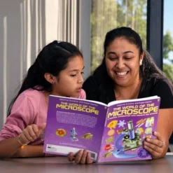 Premium 85 Pc Kids' STEM Microscope Kit With Digital Camera, Kids' Software, And Microscope Book - AmScope