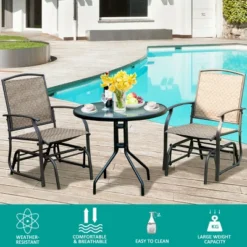 Costway 2PCS Patio Swing Single Glider Chair Rocking Seating Steel Frame Garden Brown 14 Costway 2PCS Patio Swing Single Glider Chair Rocking Seating Steel Frame Garden Brown -OUTSUNNY Sales GUEST 9581c9b3 b349 4be9 bd8e b6ec07b4b872