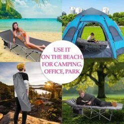 Zone Tech Set Of 2 Folding Outdoor Camping Travel Cot And Cot Pad - Classic Grey Lightweight Portable Heavy Duty Adult & Kids Travel Cot And Cushion 12 Zone Tech Set Of 2 Folding Outdoor Camping Travel Cot And Cot Pad - Classic Grey Lightweight Portable Heavy Duty Adult & Kids Travel Cot And Cushion -OUTSUNNY Sales GUEST 95a4b54c 9941 4740 8d71 637c734c9dac