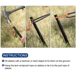 Unique Bargains Tent Stakes Y-Beam Camping Pegs With Pull Rope Aluminum For Tarp 6 Pcs -OUTSUNNY Sales GUEST 9765a5eb 8709 4d09 810b e207cd1b39db