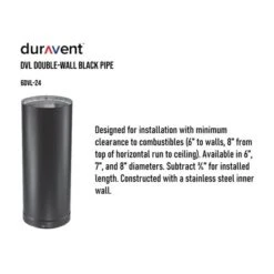 DuraVent DVL 6DVL-24 6 Inch Galvanized Steel Stainless Steel Double Wall Wood Burning Stove Pipe Connector To Vent Smoke Or Exhaust, Black -OUTSUNNY Sales GUEST 9bb9426d 1232 4da0 84df 3fe0883a24b7