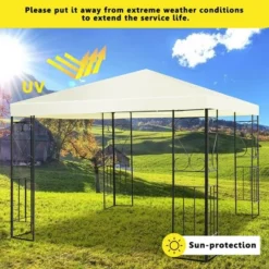 Costway 10'x10' Patio Gazebo Canopy Tent Steel Frame Shelter Patio Party Awning -OUTSUNNY Sales GUEST 9bffe828 10d3 474e 80fb 2f34bf9c53f6