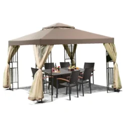 Costway Outdoor 10'x10' Gazebo Canopy Shelter Awning Tent Patio Screw-free Structure Garden 13 Costway Outdoor 10'x10' Gazebo Canopy Shelter Awning Tent Patio Screw-free Structure Garden -OUTSUNNY Sales GUEST 9f513b2e 415a 4ea7 8676 8c0307a1232c