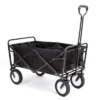 Mac Sports Heavy Duty Steel Frame Collapsible Folding 150 Pound Capacity Outdoor Camping Garden Utility Wagon Yard Cart, Black
