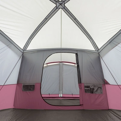 CORE 40072 Spacious 11 Person Family Outdoor Camping Cabin Tent With Screen Room, Rain Fly, Ground Stakes, And Carrying Bag - Red 6 CORE 40072 Spacious 11 Person Family Outdoor Camping Cabin Tent With Screen Room, Rain Fly, Ground Stakes, And Carrying Bag - Red - Image 4
