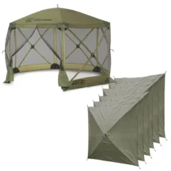 CLAM Quick-Set Escape 12 X 12 Foot Portable Pop-Up Camping Outdoor Gazebo Screen Tent Canopy Shelter And Carry Bag With Wind And Sun Panels Sets, Green 15 CLAM Quick-Set Escape 12 X 12 Foot Portable Pop-Up Camping Outdoor Gazebo Screen Tent Canopy Shelter And Carry Bag With Wind And Sun Panels Sets, Green -OUTSUNNY Sales GUEST a338dbe3 6ad3 4338 b012 30df812b3635