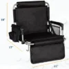 Alpcour Stadium Seat - Foldable, Padded Bleacher Chair With Backrest, Armrest, Pockets, & Cup Holder