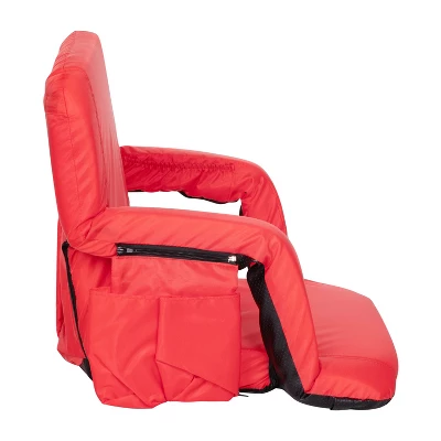 Emma And Oliver Extra Wide Portable Stadium Chair With Reclining Padded Back & Seat, Lightweight Metal Frame With Armrests & Backpack Straps 4 Emma And Oliver Extra Wide Portable Stadium Chair With Reclining Padded Back & Seat, Lightweight Metal Frame With Armrests & Backpack Straps - Image 2