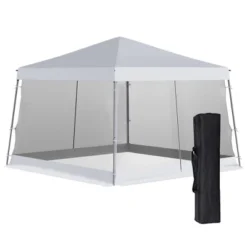 Outsunny 12' X 12' Pop Up Canopy, Foldable Canopy Tent With Carrying Bag, Mesh Sidewalls And 3-Level Adjustable Height For Outdoor, Garden, Patio, Party -OUTSUNNY Sales GUEST a864110f 9cdf 4d86 a450 2acd06af70fa
