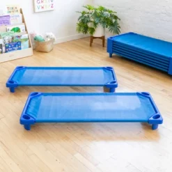ECR4Kids Streamline Cot, Standard Size, Classroom Furniture, Blue, 6-Pack -OUTSUNNY Sales GUEST aa520bb8 652d 43d4 9d59 688dbb969fae
