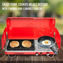 Hike Crew 2-in-1 Portable Gas Camping Stove/Grill With Griddle -OUTSUNNY Sales GUEST ad54ffb6 f0bc 419b a77f 97202772511a