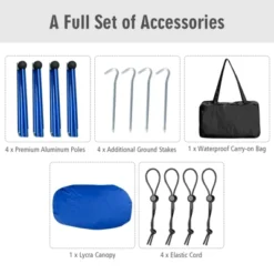 Tangkula 7'x7' Beach Tent Canopy W/ 4 Poles Sandbag Anchors UPF50+ Blue/Green/Purple -OUTSUNNY Sales GUEST ad806eb4 4443 4aea a5e0 d7b93b8d8981