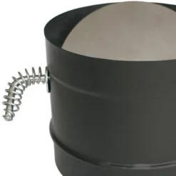 DuraVent 6 Inches 24 Gauge Steel Single Wall Air Insulated Damper Section As Wood Burning Stove Top Connecting Adapter, Black