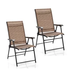 Tangkula Caming Chair Outdoor Folding Chair Garden Yard W/Armrest & Backrest -OUTSUNNY Sales GUEST b6de087d e744 4e51 a552 a6bd1391e49e