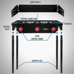 Hike Crew Triple-Burner Camping Stove, Portable Propane Stovetop W/Bag -OUTSUNNY Sales GUEST ba3aec8b 041a 47d5 979e 32cfd43543d7