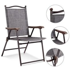Costway Set Of 2 Patio Folding Sling Back Chairs Camping Deck Garden Beach Gray 13 Costway Set Of 2 Patio Folding Sling Back Chairs Camping Deck Garden Beach Gray -OUTSUNNY Sales GUEST bb4785c5 3547 4ac9 8ddf 258ce98c8100