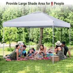 Costway 2-Tier 10' X 10' Pop-up Canopy Tent Instant Gazebo Adjustable Carry Bag With Wheel -OUTSUNNY Sales GUEST bb4fa30d bb55 4353 b2cc 7cfe4f035720