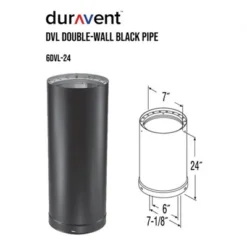 DuraVent DVL 6DVL-24 6 Inch Galvanized Steel Stainless Steel Double Wall Wood Burning Stove Pipe Connector To Vent Smoke Or Exhaust, Black -OUTSUNNY Sales GUEST c069f4fd 7db9 4899 be93 dc80b200eaac