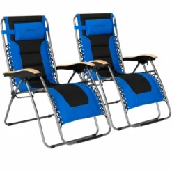 Costway 2PCS Folding Zero Gravity Chair Padded Lounge Chair W/ Beech Armrests Turquoise/Blue/Grey -OUTSUNNY Sales GUEST c851aa5f 8cbb 45ce b592 96b500890de6
