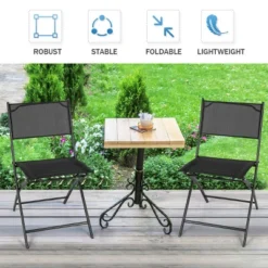 Costway Set Of 4 Outdoor Patio Folding Chairs Camping Deck Garden Pool Beach Furniture -OUTSUNNY Sales GUEST ce24fe1a e03a 4388 af30 beaaa0c8c0ae
