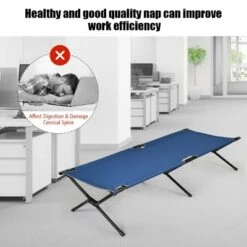 Costway Folding Camping Cot & Bed Heavy-Duty For Adults Kids W/ Carrying Bag 300LBS Blue -OUTSUNNY Sales GUEST d340cc9b d891 47b9 b319 e436cf1c78df