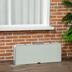 Outsunny Folding Aluminum Picnic Table Chair Set, 4-Seat Outdoor Furniture With Portable Suitcase, Umbrella Hole, Handle For Camping Dining BBQ -OUTSUNNY Sales GUEST d4f8bfa5 e773 4826 b13e 6b860c201005